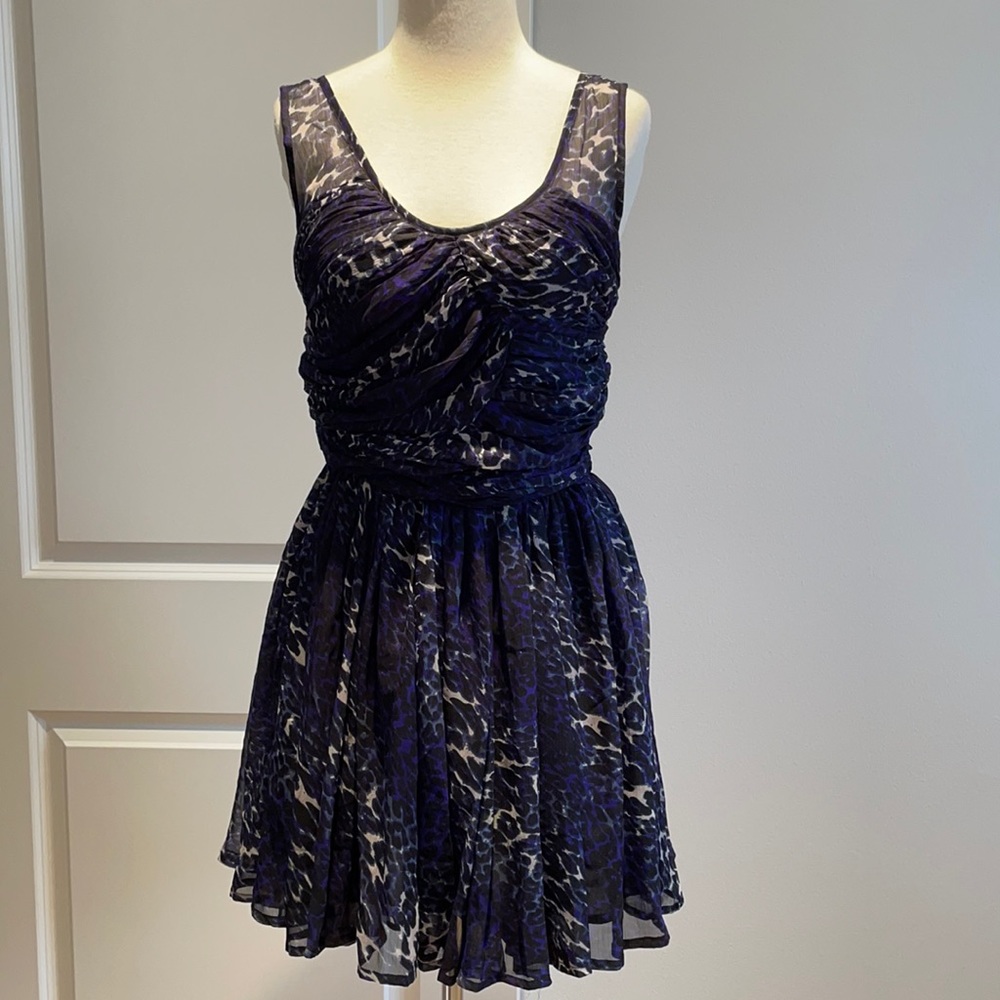 Top shop animal prints chiffon rouched dress